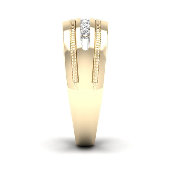 14K Gold Plated 1/ CT. T.W. Lab-Grown Diamond Single Row Ring