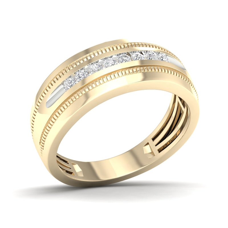 Main Image 3 of 14K Gold Plated 1/4 CT. T.W. Lab-Grown Diamond Single Row Ring