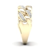 Thumbnail Image 2 of 14K Gold Plated 1/6 CT.T.W. Lab-Grown Cuban Chain Ring