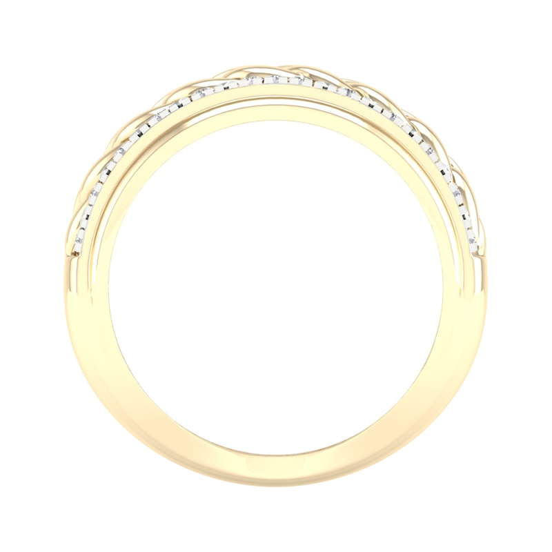 Main Image 4 of 14K Gold Plated 1/5 CT. T.W. Lab-Grown Diamond Curb Chain Ring