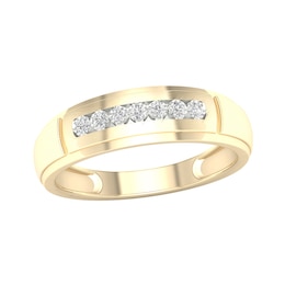 14K Gold Plated 1/10 CT. T.W. Lab-Grown Diamond Single Row Ring