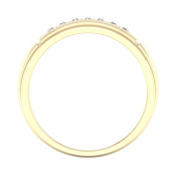 14K Gold Plated 1/10 CT. T.W. Lab-Grown Diamond Single Row Ring