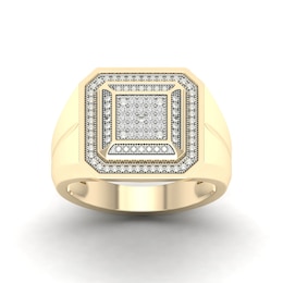 14K Gold Plated 1/10 CT. T.W. Lab-Grown Diamond Square Ring