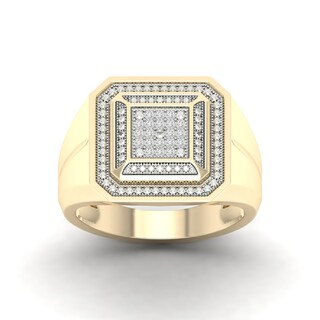14K Gold Plated 1/10 CT. T.W. Lab-Grown Diamond Square Ring