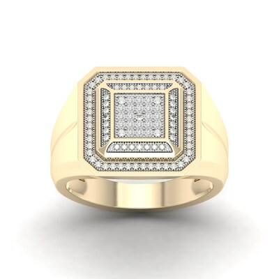 14K Gold Plated 1/10 CT. T.W. Lab-Grown Diamond Square Ring