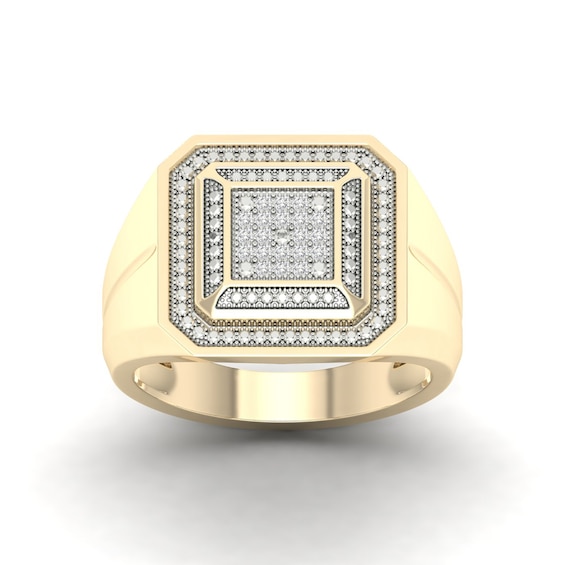 14K Gold Plated 1/10 CT. T.W. Lab-Grown Diamond Square Ring