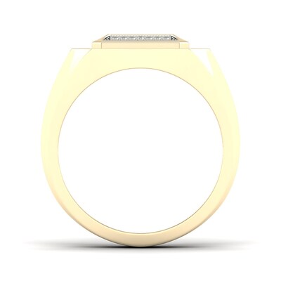 14K Gold Plated 1/10 CT. T.W. Lab-Grown Diamond Square Ring