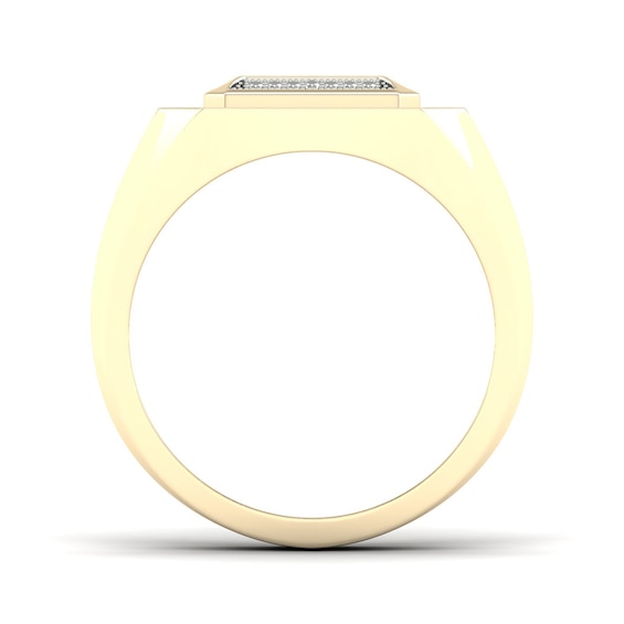 14K Gold Plated 1/10 CT. T.W. Lab-Grown Diamond Square Ring