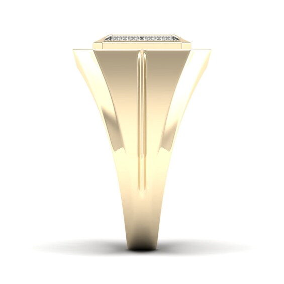 14K Gold Plated 1/10 CT. T.W. Lab-Grown Diamond Square Ring