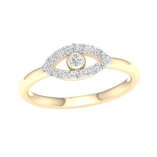 14K Gold Plated 1/6 CT. T.W. Lab-Grown Diamond Eye Ring