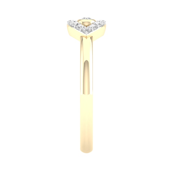 14K Gold Plated 1/6 CT. T.W. Lab-Grown Diamond Eye Ring