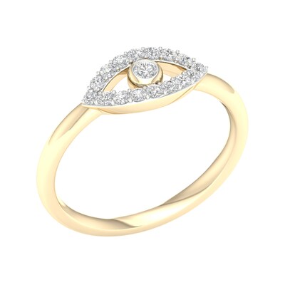 14K Gold Plated 1/6 CT. T.W. Lab-Grown Diamond Eye Ring
