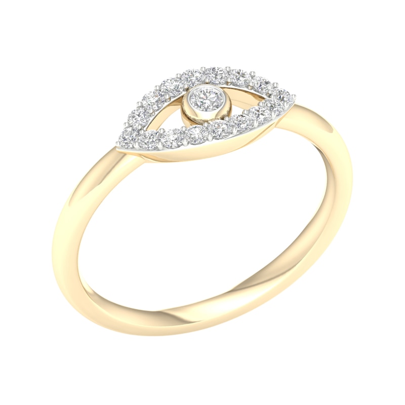 Main Image 3 of 14K Gold Plated 1/6 CT. T.W. Lab-Grown Diamond Eye Ring