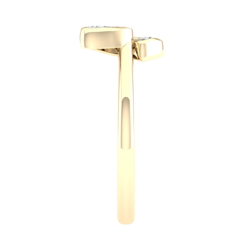 Main Image 2 of 14K Gold Plated 1/10 CT. T.W. Lab-Grown Diamond Butterfly Ring