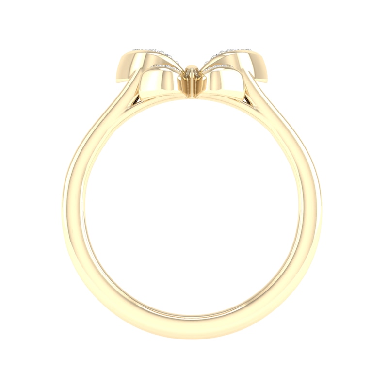 Main Image 4 of 14K Gold Plated 1/10 CT. T.W. Lab-Grown Diamond Butterfly Ring