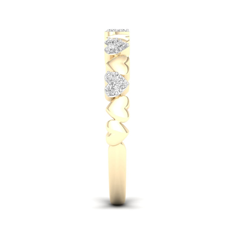 Main Image 2 of 14K Gold Plated 1/6 CT. T.W. Lab-Grown Diamond Multi-Stone Ring
