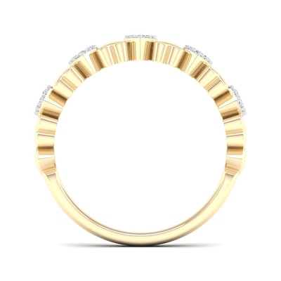 14K Gold Plated 1/6 CT. T.W. Lab-Grown Diamond Multi-Stone Ring
