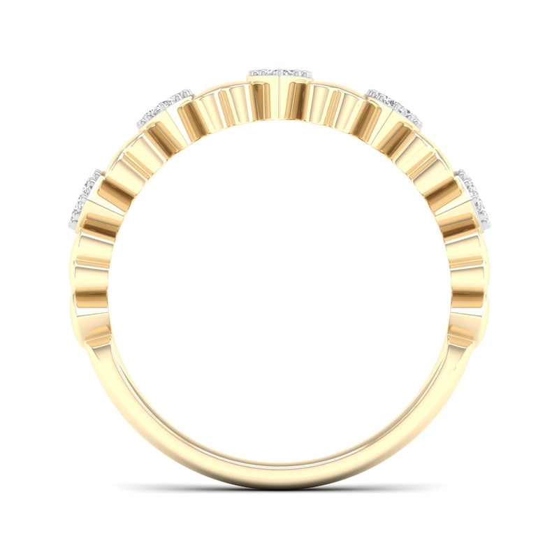 Main Image 4 of 14K Gold Plated 1/6 CT. T.W. Lab-Grown Diamond Multi-Stone Ring