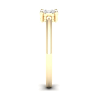 14K Gold Plated 1/6 CT. T.W. Lab-Grown Diamond Round Stone Open Shank Ring