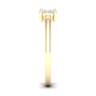 14K Gold Plated 1/6 CT. T.W. Lab-Grown Diamond Round Stone Open Shank Ring