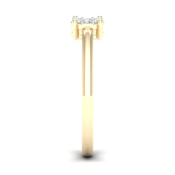14K Gold Plated 1/6 CT. T.W. Lab-Grown Diamond Round Stone Open Shank Ring