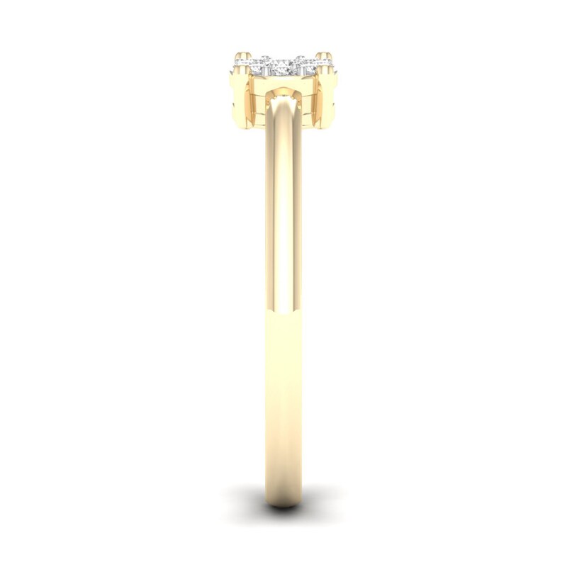 Main Image 2 of 14K Gold Plated 1/6 CT. T.W. Lab-Grown Diamond Round Stone Open Shank Ring