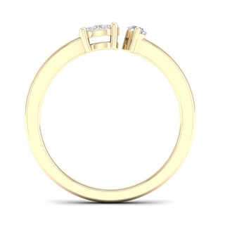 14K Gold Plated 1/6 CT. T.W. Lab-Grown Diamond Round Stone Open Shank Ring