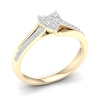 Thumbnail Image 3 of 14K Gold Plated 1/4 CT. T.W. Lab-Grown Diamond Cluster Heart Ring