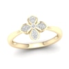 Thumbnail Image 1 of 14K Gold Plated 1/15 CT. T.W. Lab-Grown Diamond Clover Ring