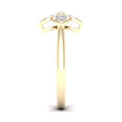 14K Gold Plated 1/15 CT. T.W. Lab-Grown Diamond Clover Ring
