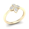 Thumbnail Image 3 of 14K Gold Plated 1/15 CT. T.W. Lab-Grown Diamond Clover Ring