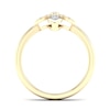 Thumbnail Image 4 of 14K Gold Plated 1/15 CT. T.W. Lab-Grown Diamond Clover Ring