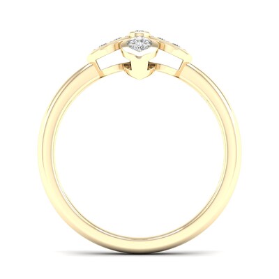 14K Gold Plated 1/15 CT. T.W. Lab-Grown Diamond Clover Ring