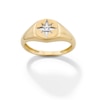 Thumbnail Image 1 of 14K Gold Plated Lab-Grown Diamond Accent Star Signet Ring