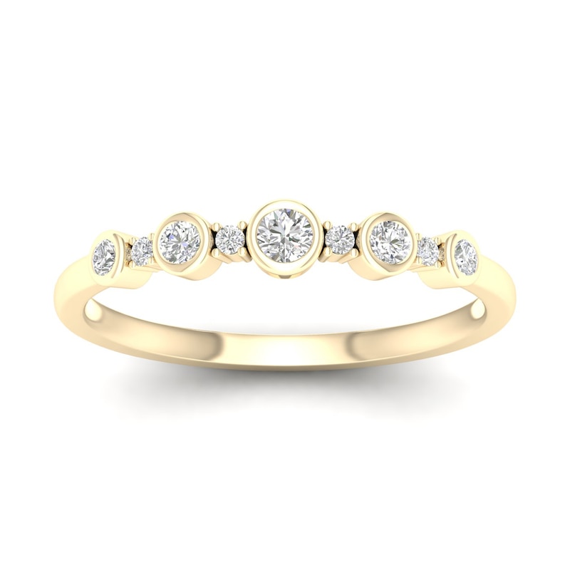 Main Image 1 of 14K Gold Plated 1/6 CT. T.W. Lab-Grown Diamond Multi-Stone Ring