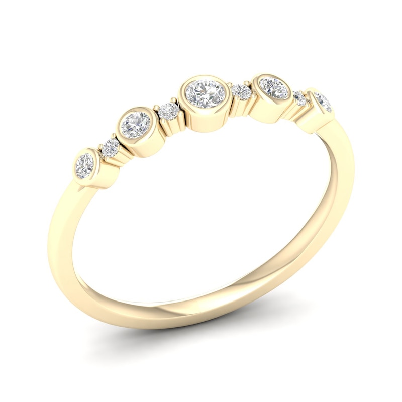 Main Image 2 of 14K Gold Plated 1/6 CT. T.W. Lab-Grown Diamond Multi-Stone Ring