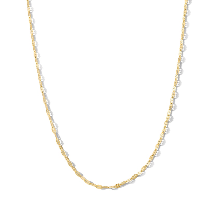 10K Gold Bonded Mirrored Flat Link Chain - 18"