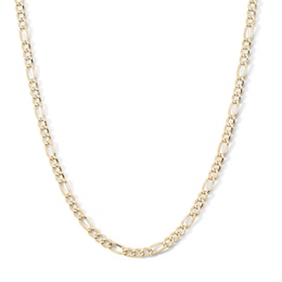 10K Hollow Gold Bonded Figaro Chain - 22″