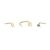 Thumbnail Image 1 of 14K Solid Gold Hoop and L-Shaped Nose Stud Set - 22G