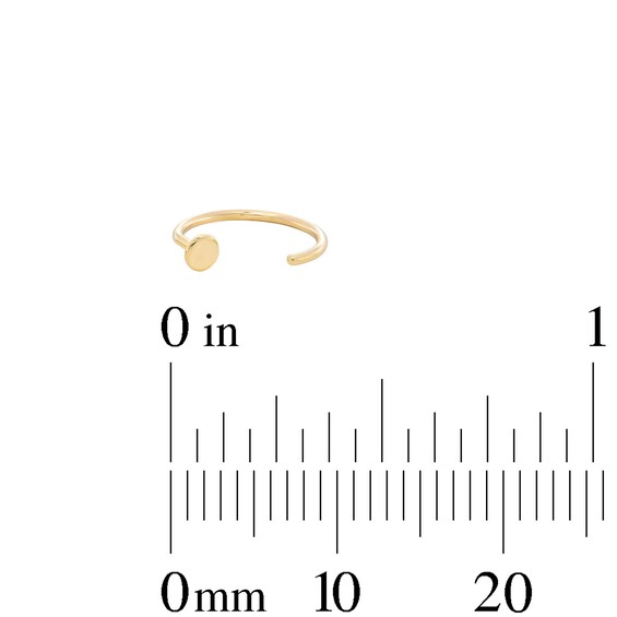 14K Solid Gold Hoop and Blue CZ L-Shape Nose Stud Set - 22G