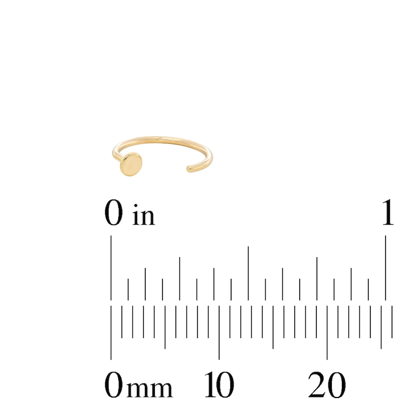Main Image 3 of 14K Solid Gold Hoop and L-Shaped Nose Stud Set - 22G