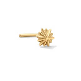 14K Solid Gold Starburst L-Shaped Nose Stud - 20G 1/8"