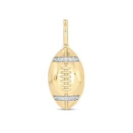 14K Gold Plated 1/10 CT. T.W. Lab-Grown Diamond Football Necklace Charm