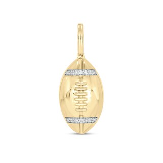 14K Gold Plated 1/10 CT. T.W. Lab-Grown Diamond Football Necklace Charm