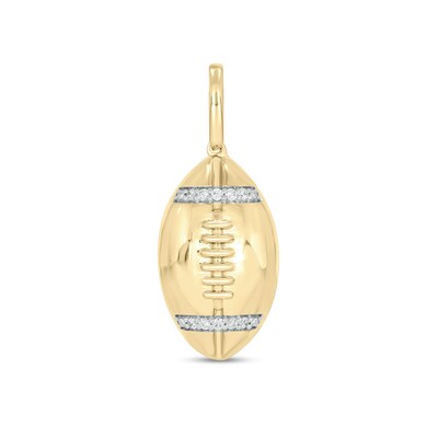 14K Gold Plated 1/10 CT. T.W. Lab-Grown Diamond Football Necklace Charm