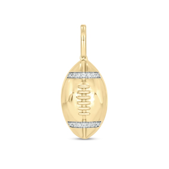 14K Gold Plated 1/10 CT. T.W. Lab-Grown Diamond Football Necklace Charm