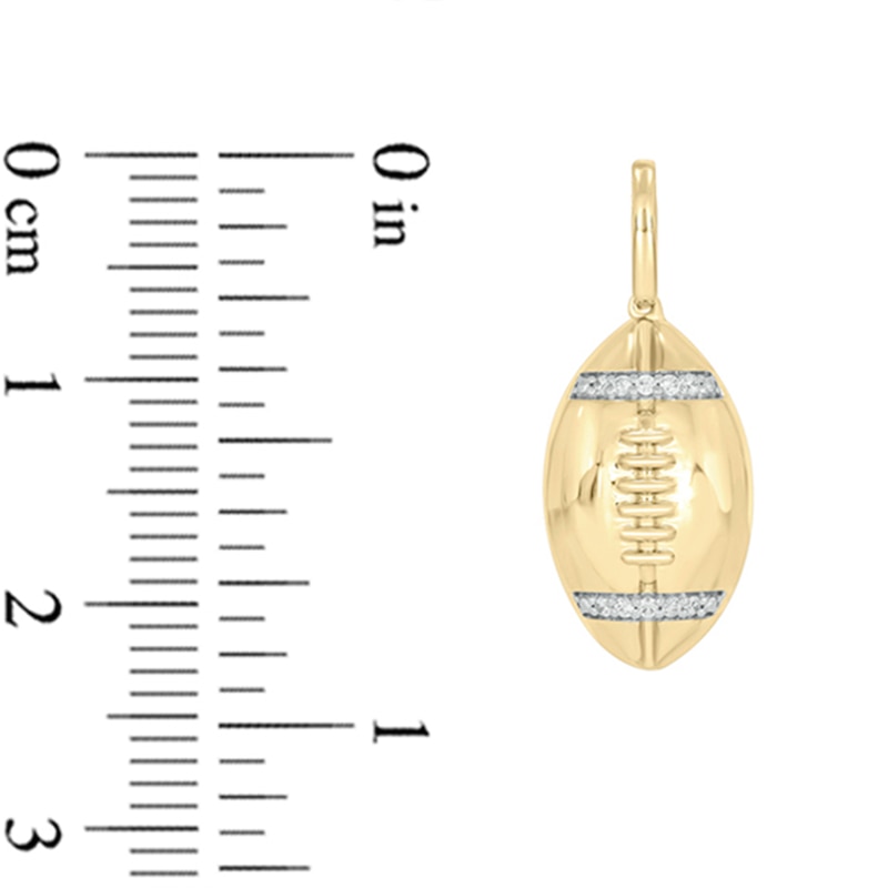 Main Image 2 of 14K Gold Plated 1/10 CT. T.W. Lab-Grown Diamond Football Necklace Charm