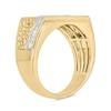 Thumbnail Image 2 of 14K Gold Plated 1/2 CT. T.W. Lab-Grown Diamond Three Row Nugget Ring - Size 10