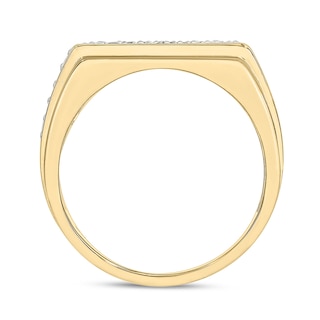 14K Gold Plated 1/2 CT. T.W. Lab-Grown Diamond Three Row Nugget Ring - Size 10