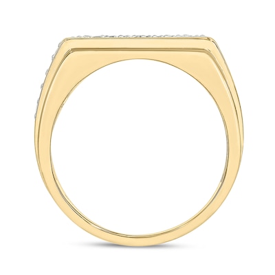 14K Gold Plated 1/2 CT. T.W. Lab-Grown Diamond Three Row Nugget Ring - Size 10